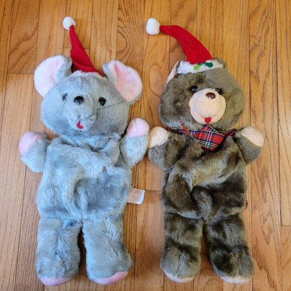 Fairview Other - Fairview Gray Mouse Brown Teddy Bear Stocking Sack 18 Inch Christmas Lot Of 2